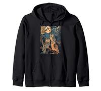 Night Owls Bosque Árboles Japonés Woodblock Pintura Vida Silvestre Sudadera con Capucha