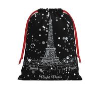 Night Paris - Bolsas de regalo con cordón para Navidad, fiestas de vacaciones, varios tamaños