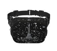 Night Paris - Cangureras de la Torre Eiffel para mujeres y hombres, riñoneras de moda para entrenamiento, correr, viajar, senderismo, NEGRO, One Size