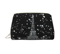 Night Paris - Neceser de viaje con impresión de la Torre Eiffel, bolsa de almacenamiento portátil con tres ranuras interiores para accesorios, Gold, One Size
