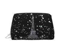 Night Paris - Organizador de cosméticos con diseño de Torre Eiffel, a prueba de golpes, con amplia apertura de cremallera para viajes, Silver, One Size