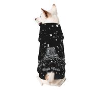 Night Paris - Sudadera con capucha para perros pequeños, cálida, suave y transpirable, fácil de llevar para invierno y otoño