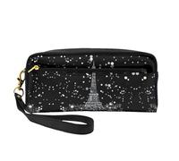 Night Paris Torre Eiffel - Bolsa de cosméticos pequeña, portátil, bonita bolsa de maquillaje de viaje para mujer, bolsa organizadora de brochas de maquillaje, NEGRO, One Size, Neceser de maquillaje