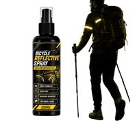 Night Reflective Spray High Visibility Waterproof Cycling Safety Gear 100 ml | Microfiber Mist Solution Instant Glow Effect Weatherproof Coating Visibility Enhancer For Helmets Wheels 100 ml Size