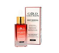 GOLD COLLAGEN Night Renewal - Sérum Facial Antiarrugas Regenerador Tratamiento Skin Care de Backuchiol Solución Natural al Retinol - Skincare Regeneradora Reduce Líneas Finas sin Alcohol 30 ml