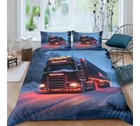 Night Road Adventure Funda de Edredón Microfibra 3 Piezas Impresión 3D Cierre de Nocturno Road Adventure Funda Edredon Fundas de Almohada Antialérgica Antibacteriana for niños Super king（260x220cm）