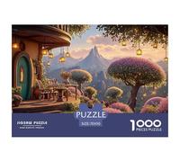 Night Scene of The Italian Coast 1000 Piezas Papel Ecológico Rompecabezas Hilltop Fantasy Village Imágenes Vibrantes Juego Familiar Puzzle Juego De Desafío Difícil 70x50cm/1000pcs