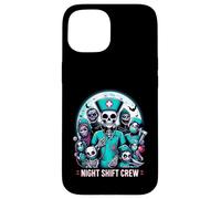 Night-Shift Crew Ghost Skeleton Zombie Divertida Enfermera de Halloween Carcasa para iPhone 15