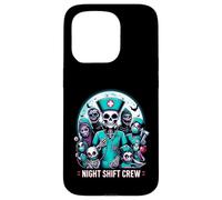 Night-Shift Crew Ghost Skeleton Zombie Divertida Enfermera de Halloween Carcasa para iPhone 15 Pro