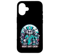 Night-Shift Crew Ghost Skeleton Zombie Divertida Enfermera de Halloween Carcasa para iPhone 16
