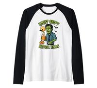 Night Shift Never Ends Zombie Camiseta Manga Raglan