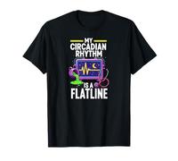 Night Shift Nurse Circadian Rhythm Flatline Humor Camiseta