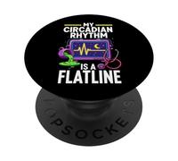 Night Shift Nurse Circadian Rhythm Flatline Humor PopSockets PopGrip Adhesivo