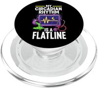 Night Shift Nurse Circadian Rhythm Flatline Humor PopSockets PopGrip para MagSafe