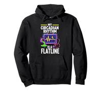 Night Shift Nurse Circadian Rhythm Flatline Humor Sudadera con Capucha