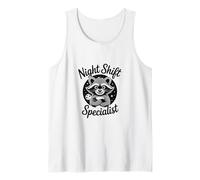 Night Shift Specialist Funny Trash Panda Raccoon Meme Camiseta sin Mangas