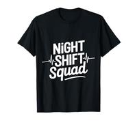 Night Shift Squad Funny Diching Healthcare EKG Heartbeat Camiseta