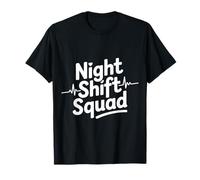 Night Shift Squad Funny Diching Healthcare EKG Heartbeat Camiseta