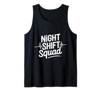 Night Shift Squad Funny Diching Healthcare EKG Heartbeat Camiseta sin Mangas