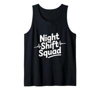 Night Shift Squad Funny Diching Healthcare EKG Heartbeat Camiseta sin Mangas