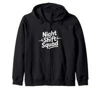 Night Shift Squad Funny Diching Healthcare EKG Heartbeat Sudadera con Capucha