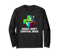 Night Shift Survival Mode Nurse Medical Coffee Manga Larga