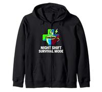 Night Shift Survival Mode Nurse Medical Coffee Sudadera con Capucha