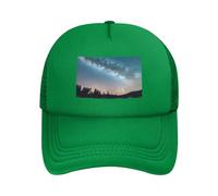 Night Sky and Trees - Gorra de béisbol de malla para adultos, para camionero, béisbol, golf, deportes al aire libre, correr, clásica, verde, Talla única