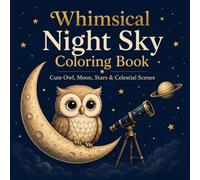 Night Sky Coloring Book: Cute Owl, Moon, Stars, Planets, Constellations and Cozy Celestial Scenes for Adults and Teens