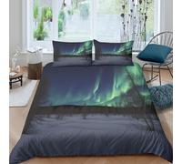 Night Sky Photography Funda Edredon Juego de Ropa de Cama de 3 Piezas Impresión 3D Cierre de Nocturno Sky Photography Funda de Edredón Funda de Almohada a Juego Suave for Adolescentes （140x200cm）