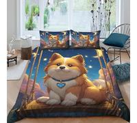 Night Sky Whimsical Art Funda de Edredón Microfibra 3 Piezas Compuesto Impresión 3D Cierre de Nocturno Sky Whimsical Arte Funda Edredon Fundas de Almohada Transpirable for niños King（220x240cm）