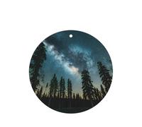 Night Sky With Trees - Juego de ambientador colgante, tarjetas redondas de fragancia de lavanda para interiores de automóviles, paquete de 10/24 tarjetas