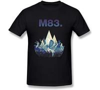 Night Spread Night Spread M83 Band Unisex 100% Cotton Short-Sleeve T-Shirts Black XXL