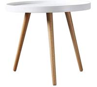 Night Stand Side Table End Tables Round Coffee Table Wooden Small Round Side Table Modern Sofa Lamp Tea End Tables Coffee Table for Living Room Home Office (Color : Red) (White)