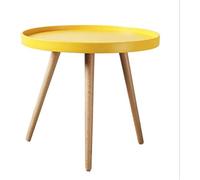 Night Stand Side Table End Tables Round Coffee Table Wooden Small Round Side Table Modern Sofa Lamp Tea End Tables Coffee Table for Living Room Home Office (Color : Red) (Yellow)
