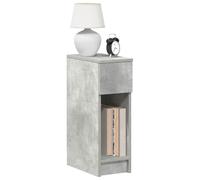 Night Stands with Drawer 2 Pack, Concrete Gray Bedside Table 20x36x60 cm, Engineered Wood Storage End for Bedroom, Modern Side Table with Open Shelf and Smooth Handle, Easy Assembly