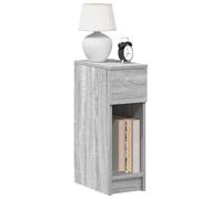 Night Stands with Drawer 2 Pack, Sonoma Gray Bedside Table 20x36x60 cm, Engineered Wood Modern End Table for Bedroom, Sturdy Nightstand with Open Shelf Storage Space