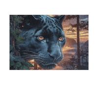 Night Starry Pantera Negra Puzzle 300 Piezas Cartón Blanco Premium para Expertos Animal Mascota Actividad Compartir Familia Desarrollo Cognitivo Garantía Satisfacción 300 PCS