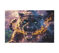 Night Starry Panthère Noire Puzzle 1000 Piezas Desafío Intelectual Animal de compagnie Rompecabezas para Adultos Obra De Arte Colorido DIY Creativo Decoración Hogar 1000 PCS