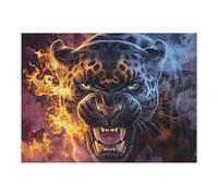 Night Starry Panthère Noire Puzzle 500 Piezas Hogar Decoración Bêtes enchantées lumineuses Rompecabezas para Hombres Y Mujeres 3D DIY Creativo Aliviar Estrés Desafío Intelectual 500 PCS