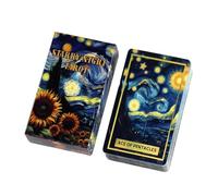 Night Tarot Oracle Cards Deck, 78 Piece Divination Set, Fortune Reading Game with Dark Theme Design Style, Home Use Set, Travel Reading Kit, Oracle Cards for Family Gathering Night Meditation