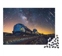 Night Train Puzzles 1000 Piece Reciclado Papel Starry Sky Puzzle for Niños Ages 6 Years Up Educativo Juego Challenge Divertido Familia Juego 52x38cm/1000pcs