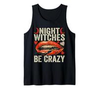 Night Witches Be Crazy Cute Disfraz de Bruja de Halloween para Mujer Camiseta sin Mangas