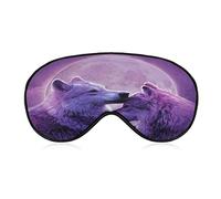 Night Wolf Sleep Eye Mask Soft Eye Covers Bloqueo de luces Blindfold con correa ajustable para siesta de viaje
