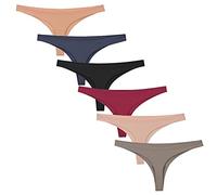 Nightease Ropa Interior Tanga de Seda de Hielo para Mujeres Paquete de 6 Sin Costura Bragas (Estilo8, s)