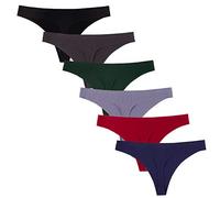 Nightease Ropa Interior Tanga de Seda de Hielo para Mujeres Paquete de 6 Sin Costura Bragas (L, Style7, l)