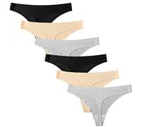Nightease Ropa Interior Tanga de Seda de Hielo para Mujeres Paquete de 6 Sin Costura Bragas (M, Estilo6)