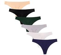 Nightease Ropa Interior Tanga de Seda de Hielo para Mujeres Paquete de 6 Sin Costura Bragas (M, Style9, m)