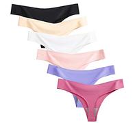 Nightease Ropa Interior Tanga de Seda de Hielo para Mujeres Paquete de 6 Sin Costura Bragas (S, Estilo1)