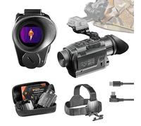 Nightfox Arctic - Monocular térmico de visión nocturna, montaje en cabeza o casco, cámara térmica de baja latencia de 50 fps, IP65 impermeable, 24° FOV, resolución 256 x 192